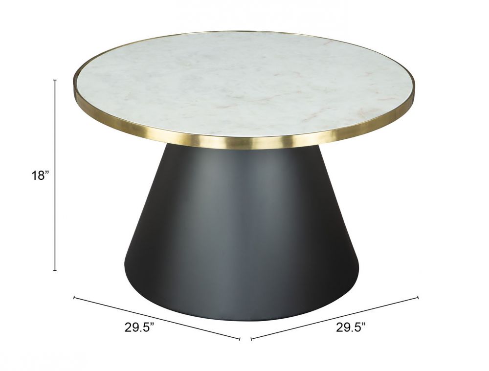 Nuclear Coffee Table - White, Gold & Black