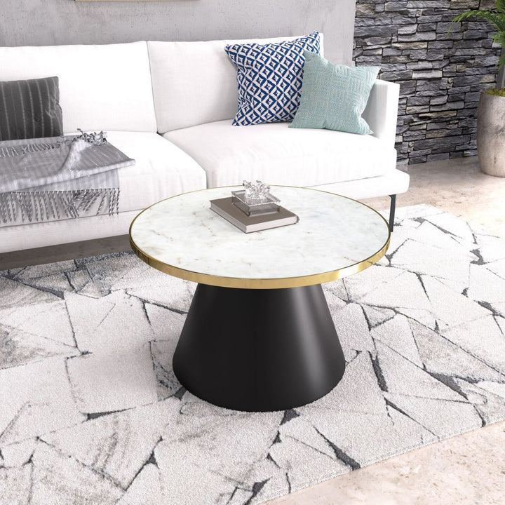 Nuclear Coffee Table - White, Gold & Black