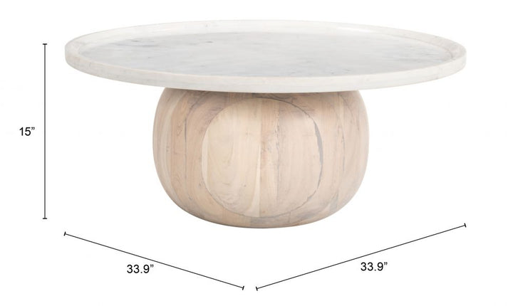 Savona Coffee Table - White & Natural