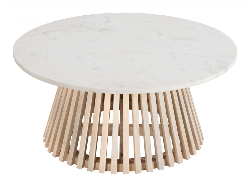 Mazara Coffee Table White & Natural