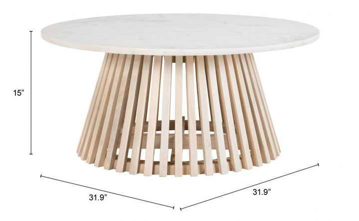 Mazara Coffee Table White & Natural