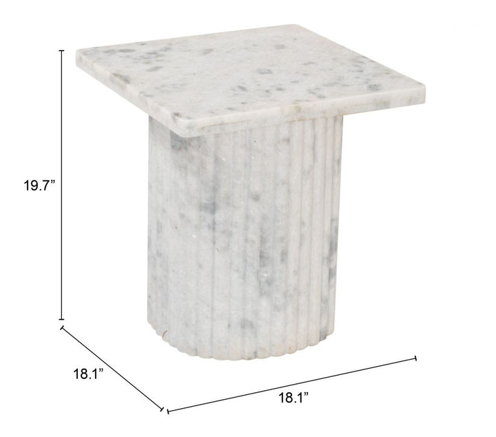 Irham Side Table - Marble Stone