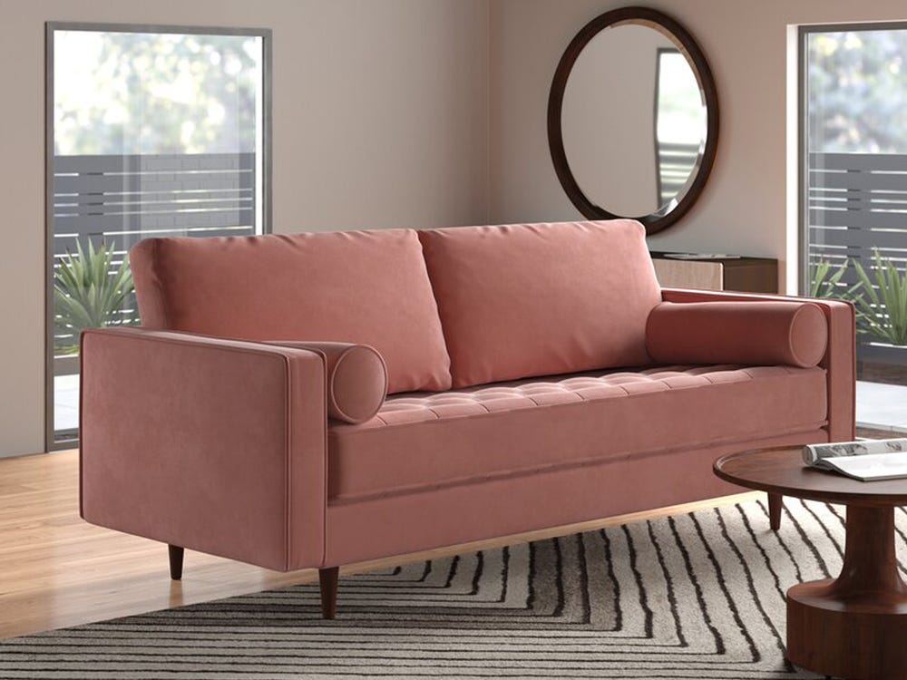 Valour Performance Velvet Loveseat in Dusty Rose