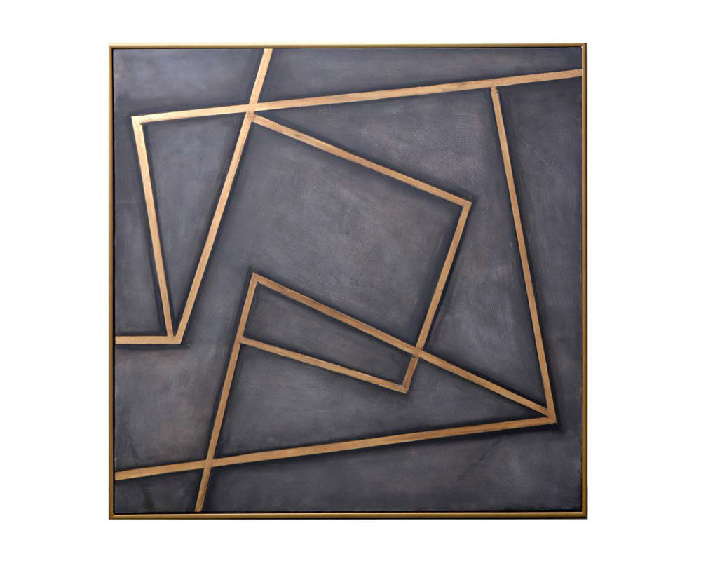 In A Maze - 60" X 60" - Gold Floater Frame