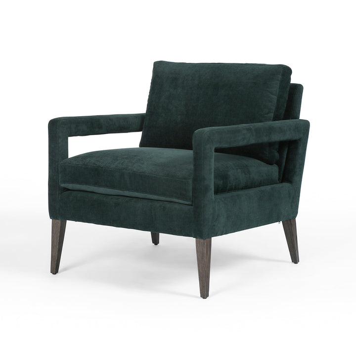 Olson Accent Chair - Emerald Worn velvet