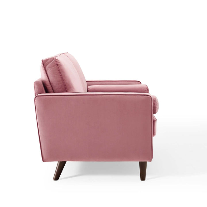 Valour Performance Velvet Loveseat in Dusty Rose