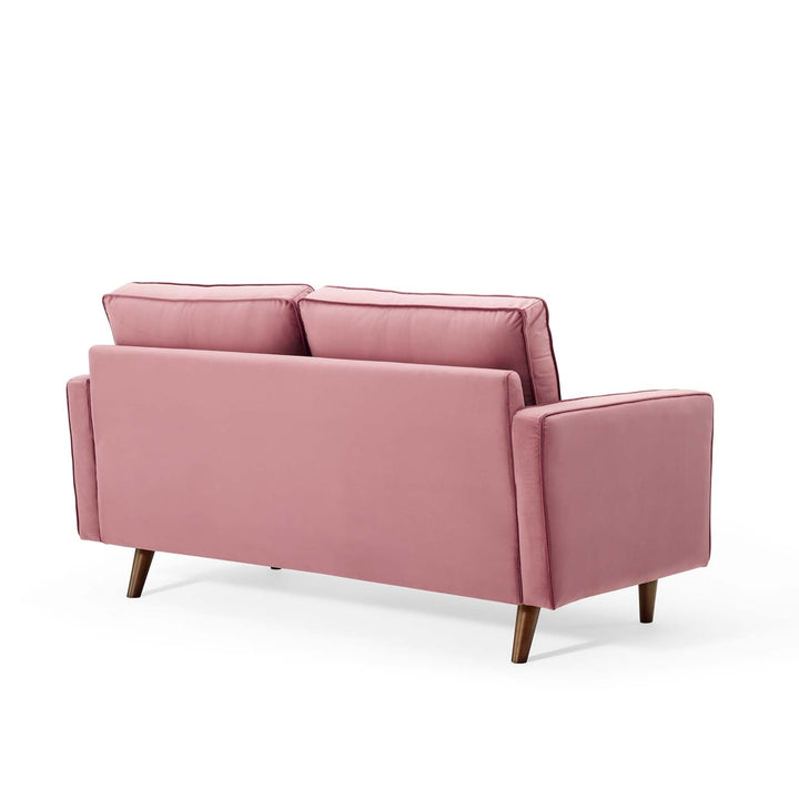 Valour Performance Velvet Loveseat in Dusty Rose