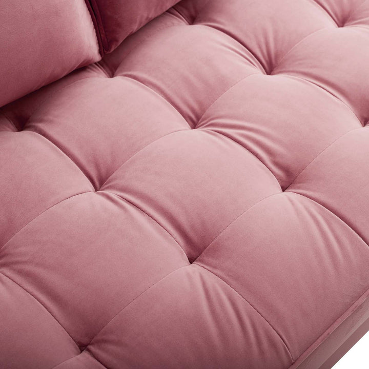 Valour Performance Velvet Loveseat in Dusty Rose