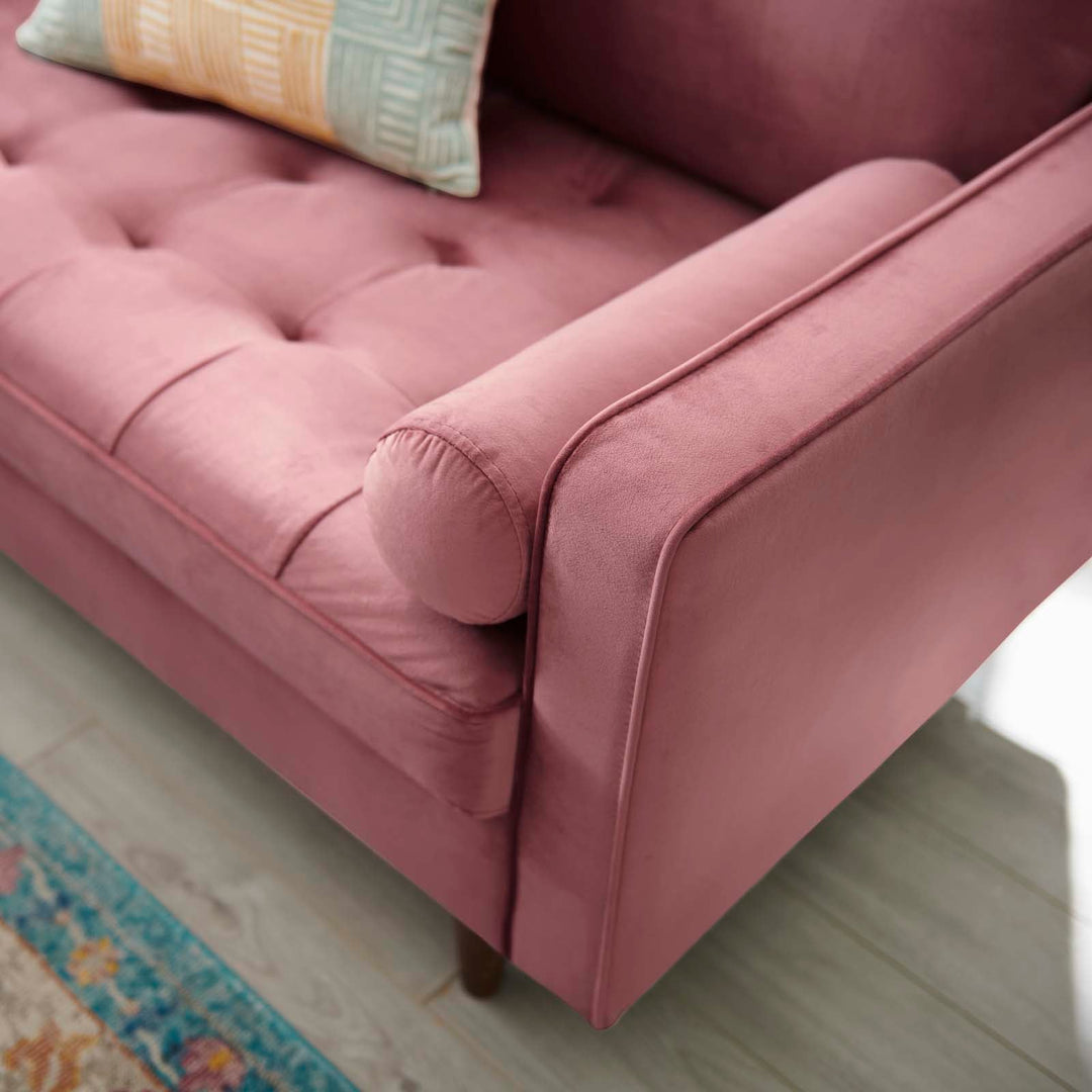 Valour Performance Velvet Loveseat in Dusty Rose