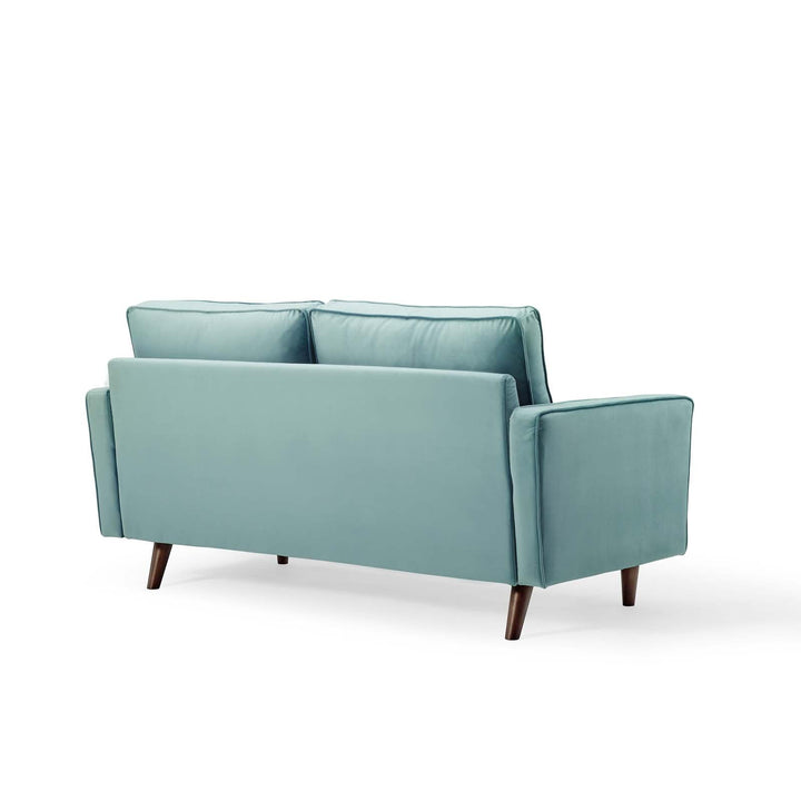 Mid-Century Modern Loveseat - Velvet Mint