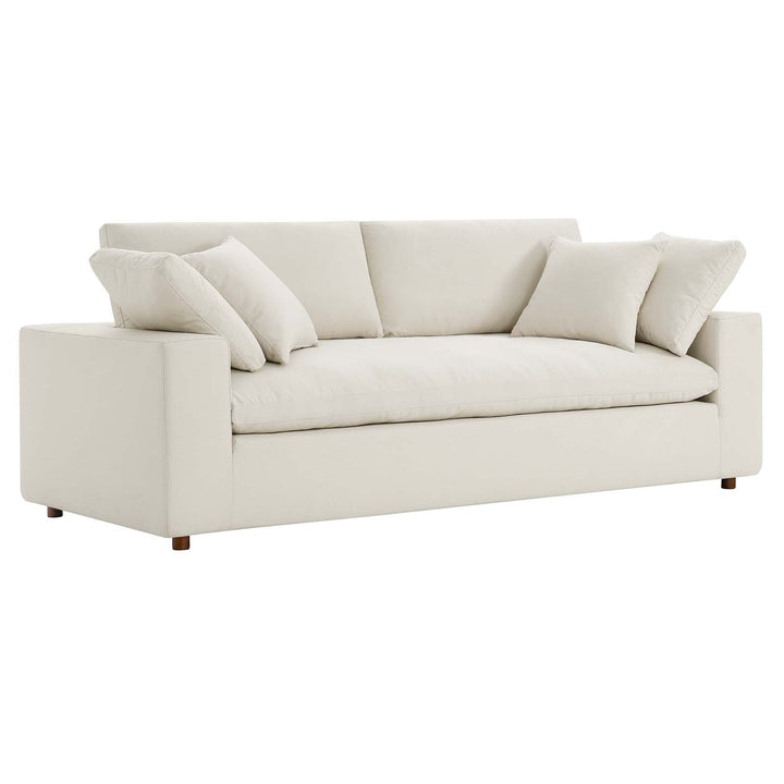 Commix Down Filled Overstuffed Scandinavian Sofa - Light Beige