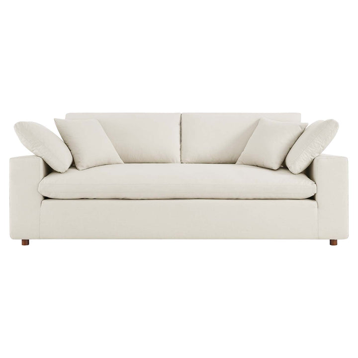 Commix Down Filled Overstuffed Scandinavian Sofa - Light Beige