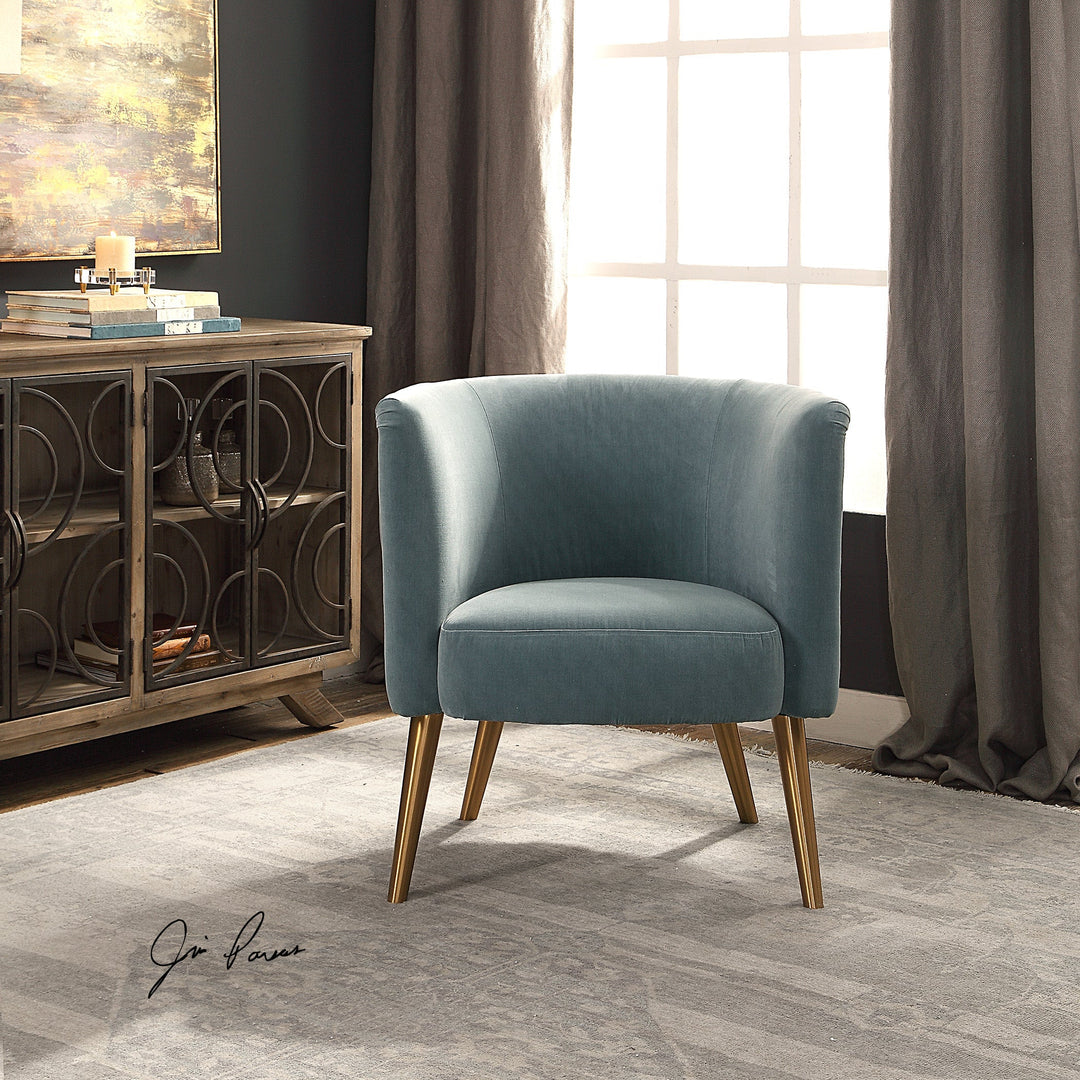 Haider Barrel Accent Chair - Grey