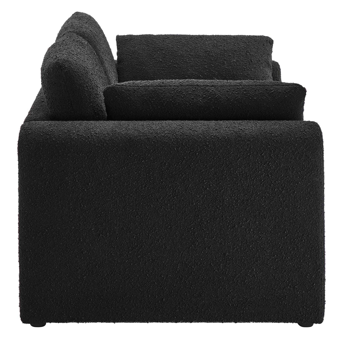 Waverly Boucle Fabric Sofa - Black