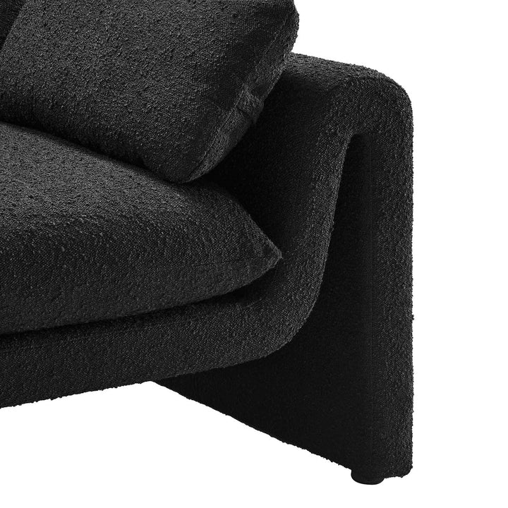 Waverly Boucle Fabric Sofa - Black