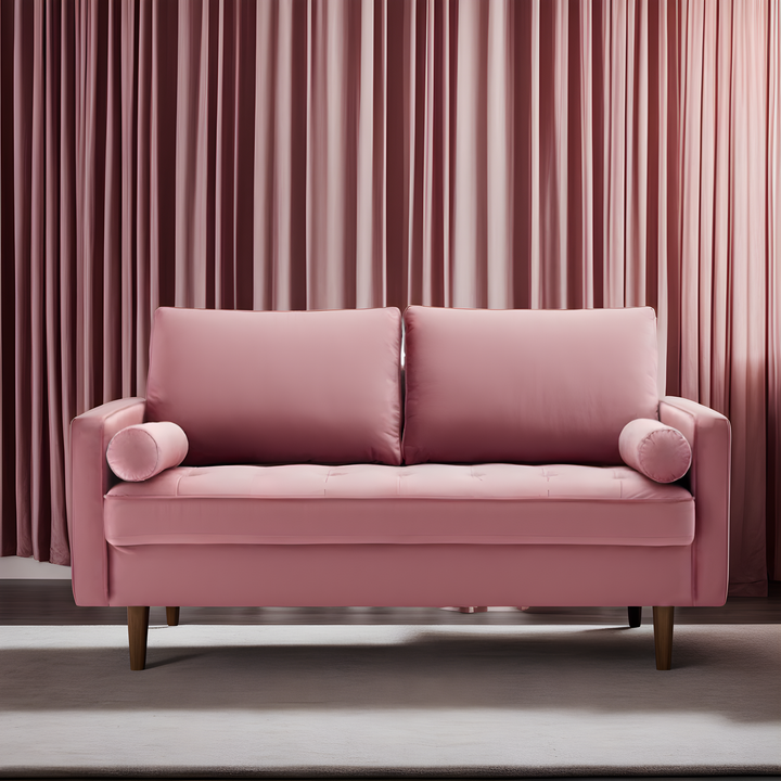 Valour Performance Velvet Loveseat in Dusty Rose