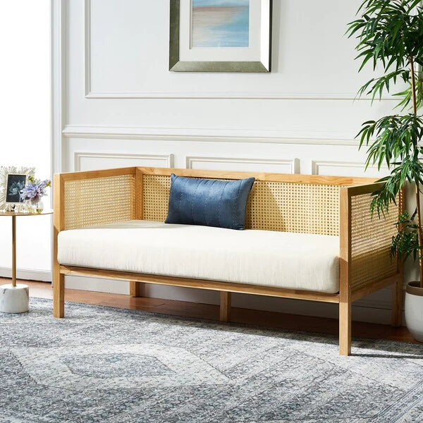 Sand Rattan 3-Seater Sofa in Cream